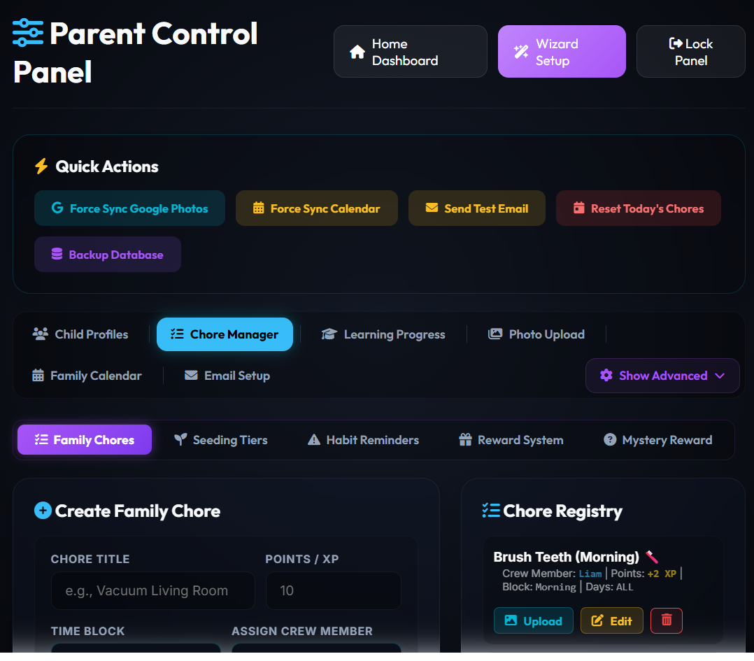Chore registry